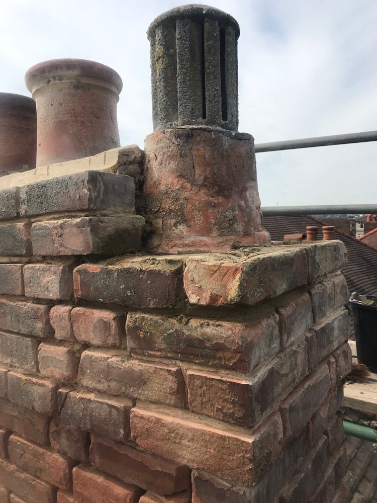 Chimney repointing and flaunching restoration