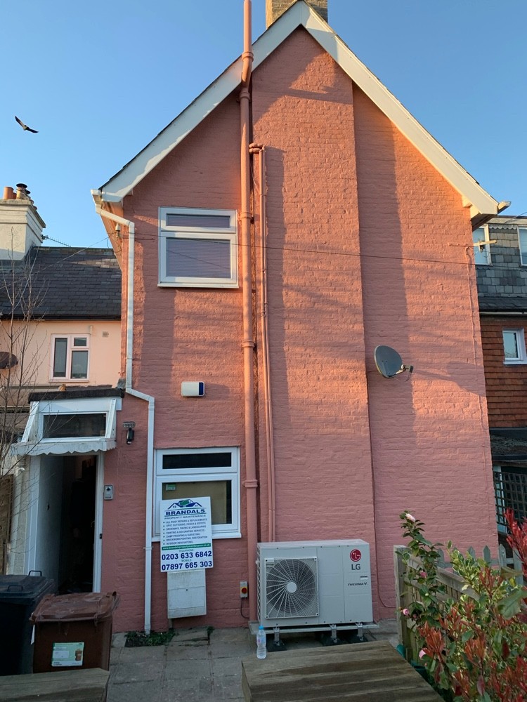Scaffold erected for exterior render and painting on a period home