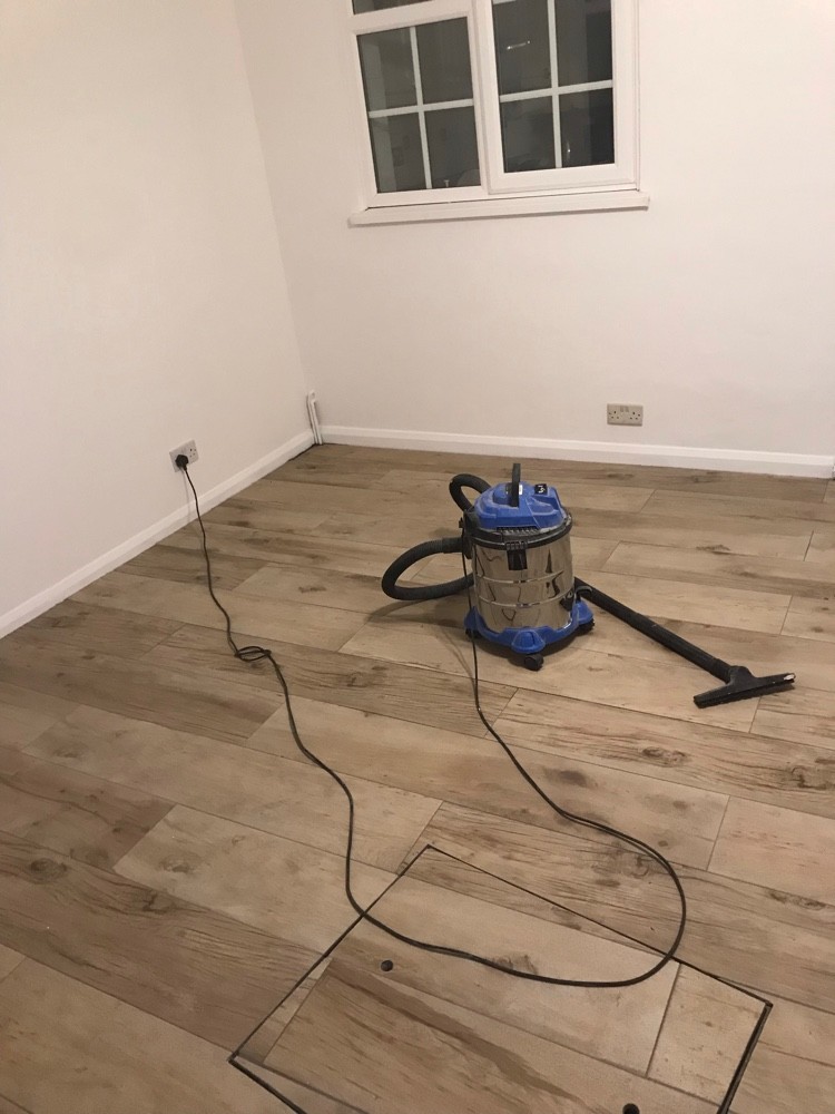 New laminate flooring laid in a renovated room